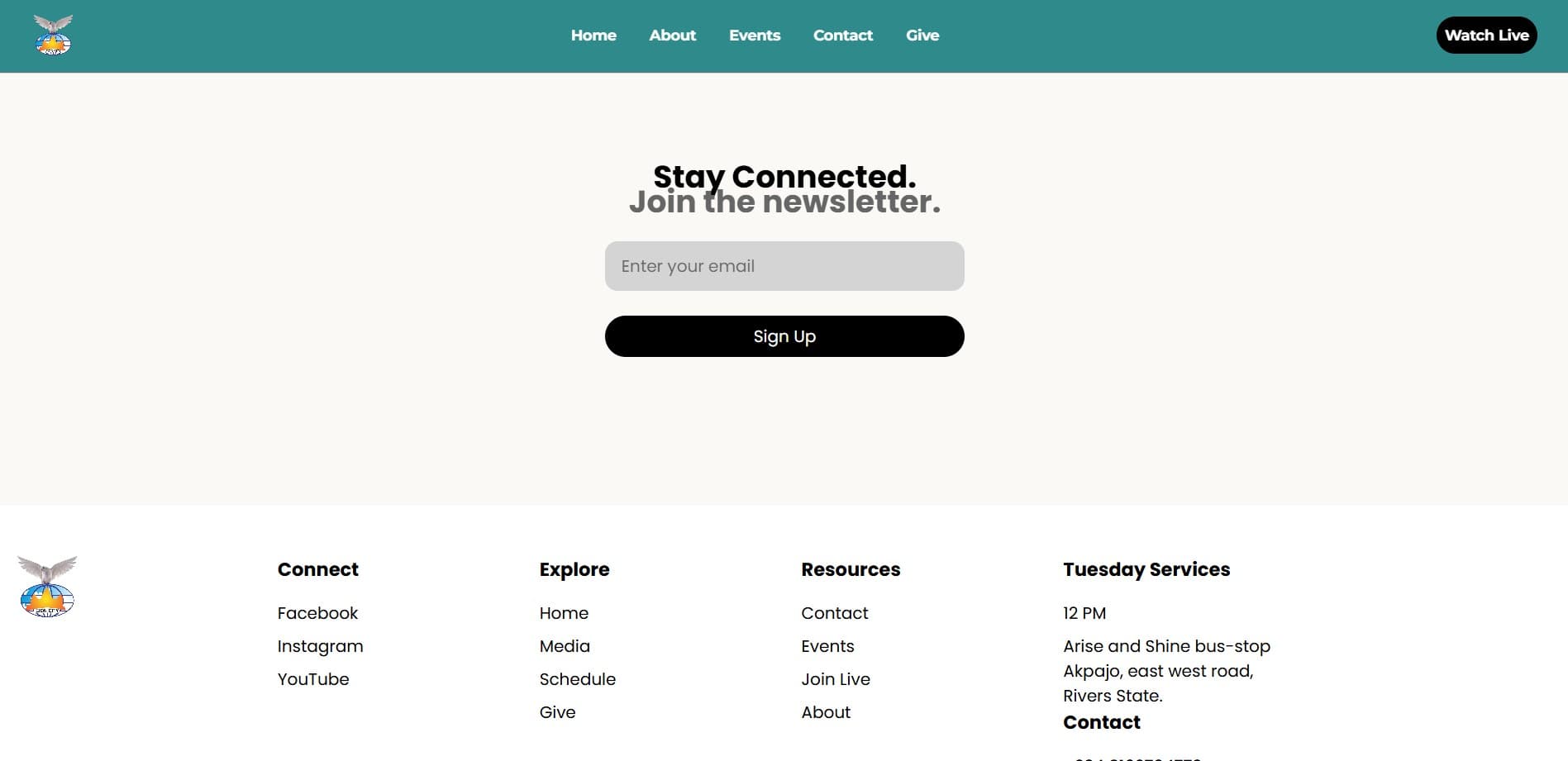 Nkechi Evangelical Ministry Website screenshot 2